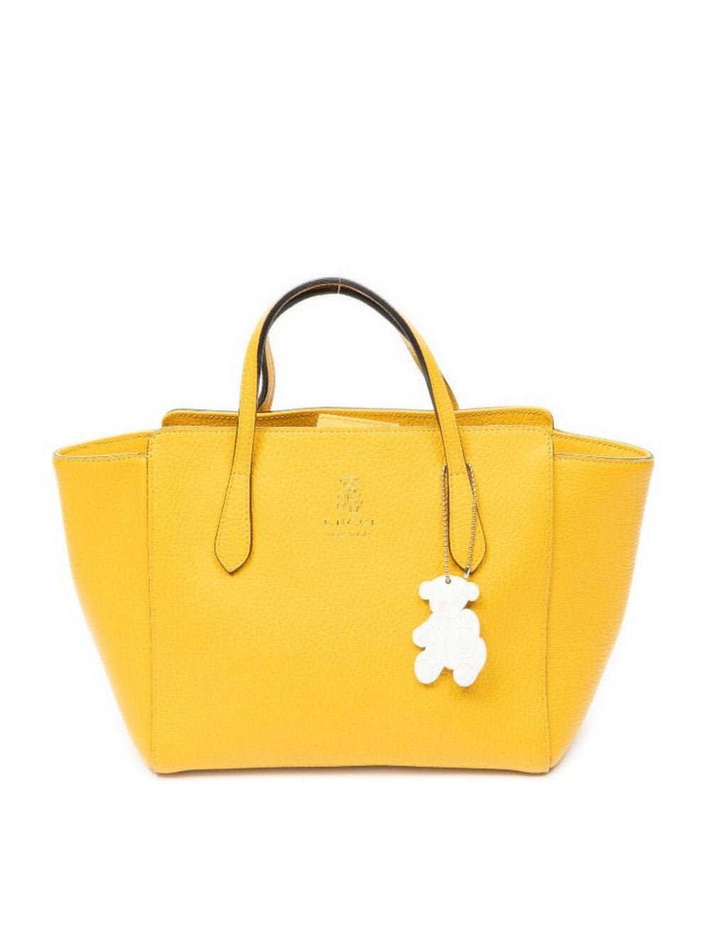 Gucci Mini Swing Tote Bag Yellow Grain Calfskin Leather